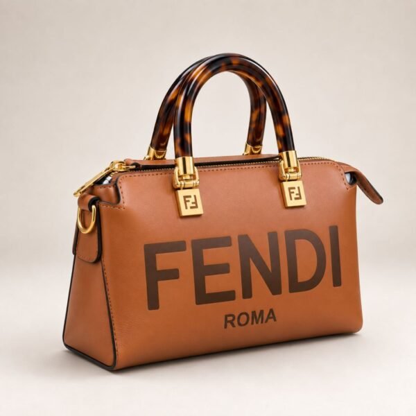 Designer-Inspired Mini Satchel Bag with Tortoiseshell Handle - Image 2
