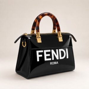 Designer-Inspired Mini Satchel Bag with Tortoiseshell Handle