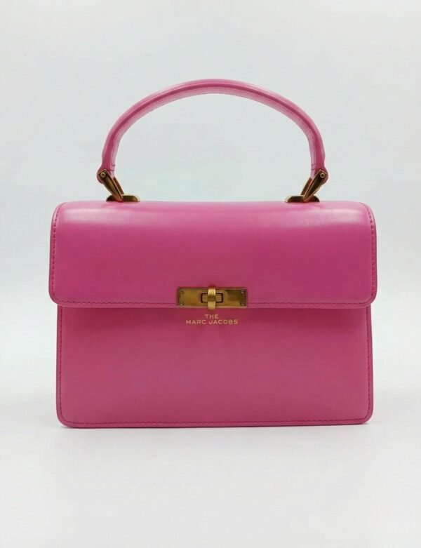 Premium Smooth Leather Structured Satchel – Gold Hardware Edition