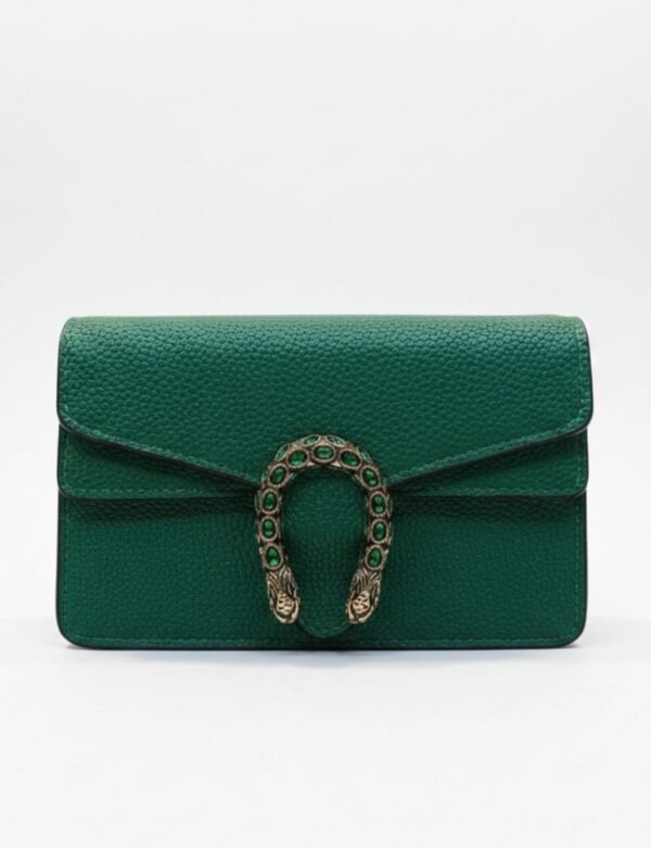 Luxury Textured Crossbody Bag with Dragon Buckle