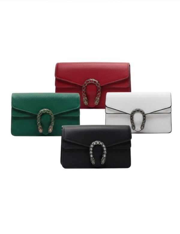 Luxury Textured Crossbody Bag with Dragon Buckle