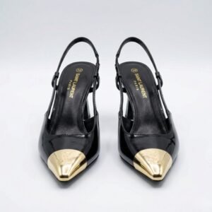 Noir Gold Slingback Heels